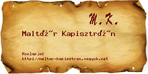 Maltár Kapisztrán névjegykártya